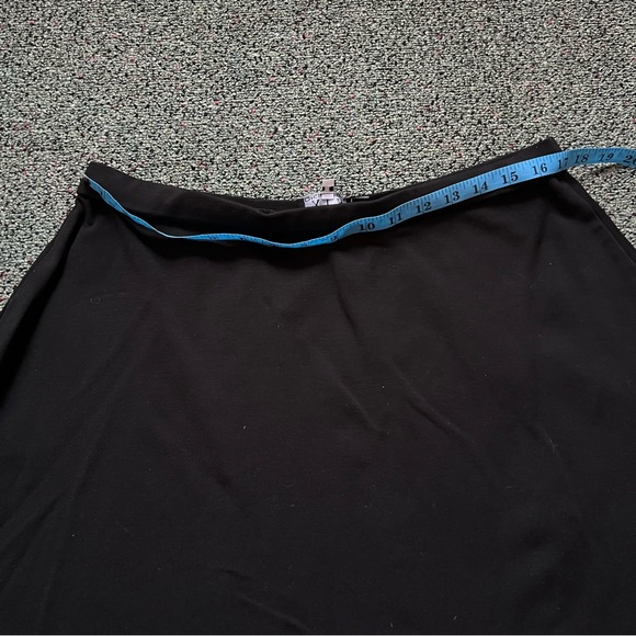 Black Modest High-Waist Stretch Basic Casual A-Line Knee-Length Midi Skirt sz XL - Picture 15 of 16